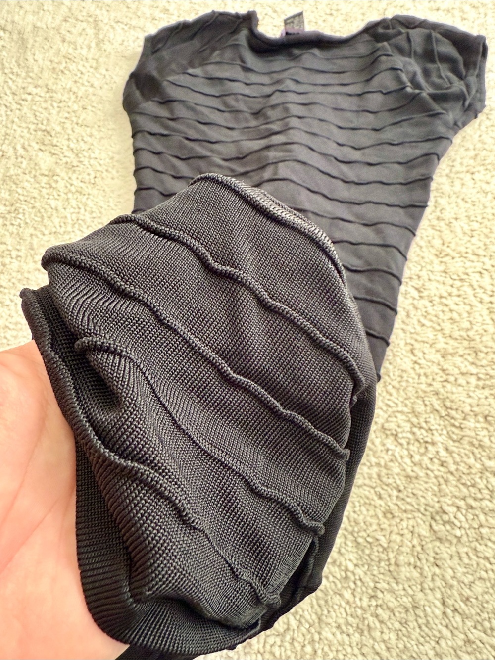 Black Ribbed Zip-Front Mini BodyCon Dress - Picture 5 of 5